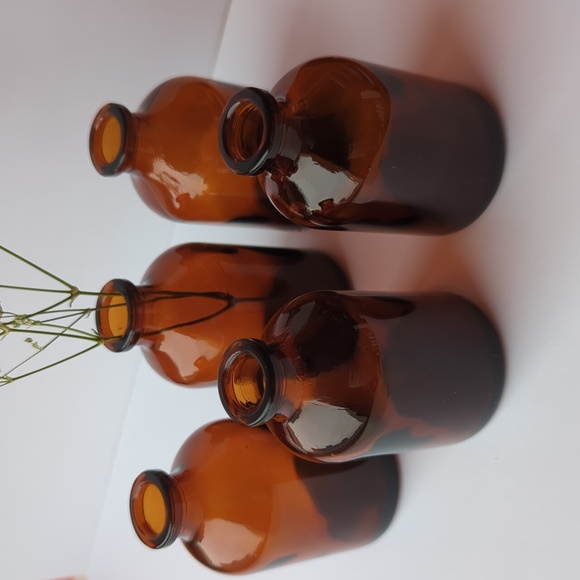 5 bud vases, amber color - Picture 2 of 2